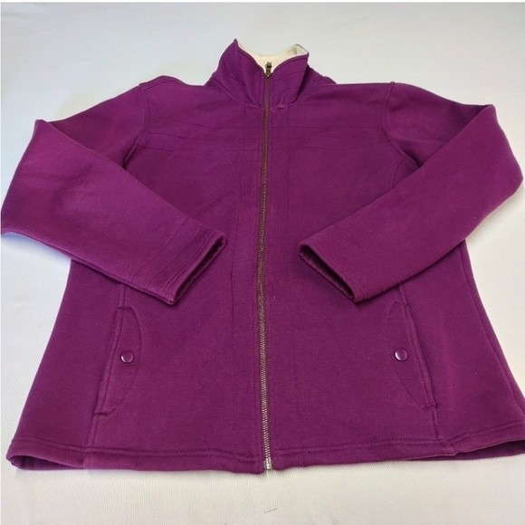 Columbia Women's‎ Purple Fleece Lined ZIP Up Mock Neck Jacket Sz S - Picture 2 of 8
